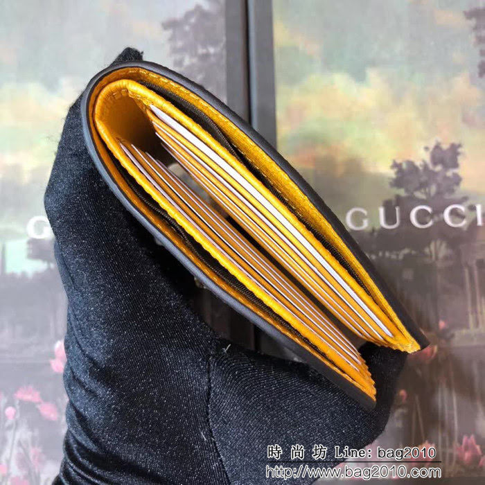GUCCI古馳 虎頭五金燙泊LOGO案彩 男士雙折皮夾 473954 WTG1925